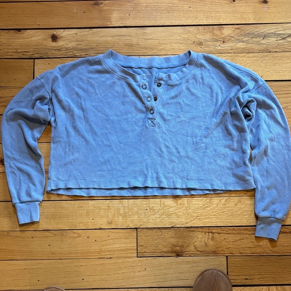 Aeropostale Tops - Aeropostale Steel Blue Henley Top